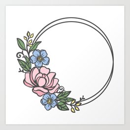 ROSE PATTERN Floral Wedding Seamless Vector Illustration Art Print