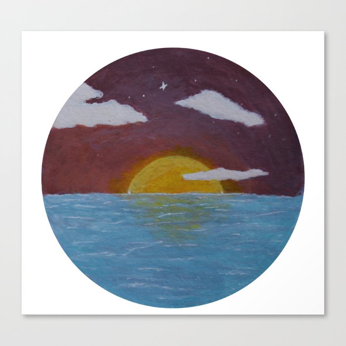 Oceanside Sunrise -Acrylic Nature Painting Canvas Print