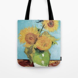 Three Sunflowers in a Vase by Vincent Van Gogh Tote Bag