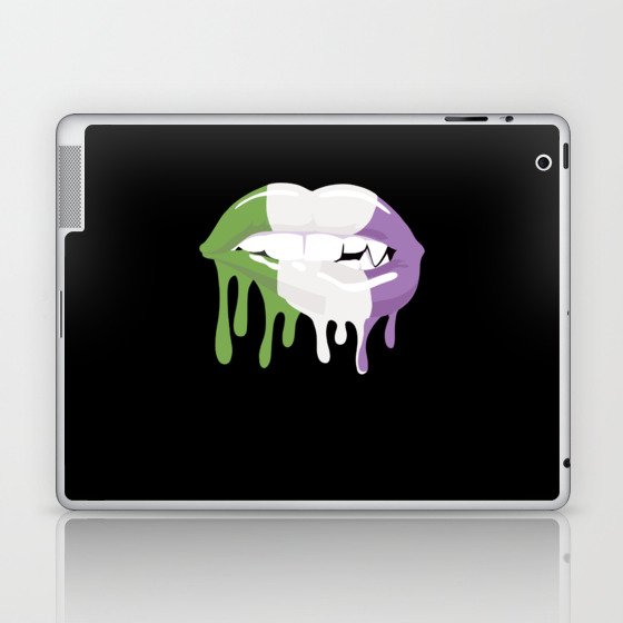 Genderqueer Flag Gay Pride Lgbtq Lips Mouth Laptop & iPad Skin