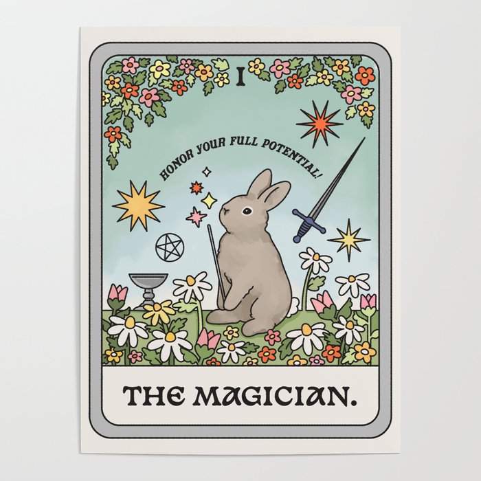 The Magician Bunny Tarot Card Poster