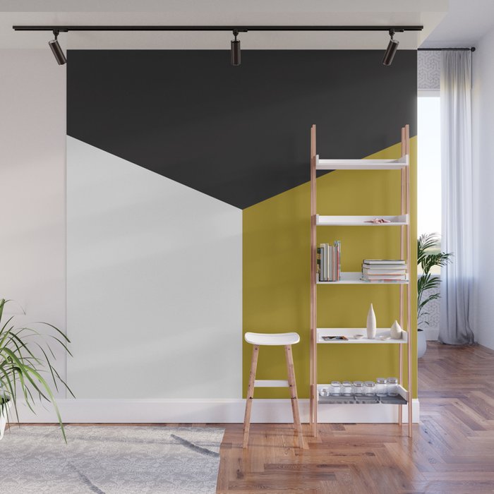 Blocked Olive Wall Mural