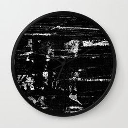 Distressed Grunge 102 in B&W Wall Clock