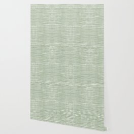 Abstract Stripes, Sage Green, Boho Wall Art Wallpaper