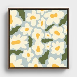 Flower Pattern Framed Canvas