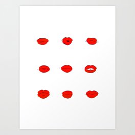 Red Lips Pattern Art Print