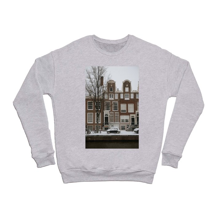 Oude Fiat500 in Amsterdam | Snow in Amsterdam | White wonderland | Fine art travel photography  Crewneck Sweatshirt