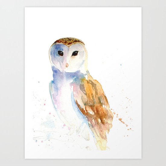 Evening Barn Owl Art Print
