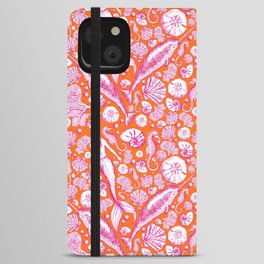 Mermaid Toile Pattern - Pink and orange iPhone Wallet Case