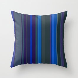 strong blue and very dark violet colored stripes Throw Pillow