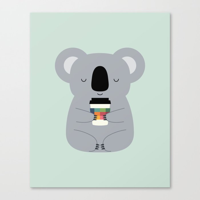 Koala Coffee Time Canvas Print