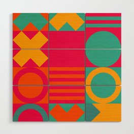 Pop Art Geometric Bauhaus Pattern Design  Wood Wall Art