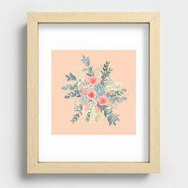 Peach floral Recessed Framed Print