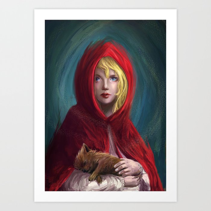 Red and Little Wolf Art Print