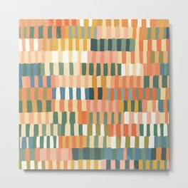 Pastel Mosaic #2 Metal Print | Curated, Vintage, Tiles, Gigi Rosado, Mosaic, Patchwork, Lined, Stripes, Geometric, Peach 