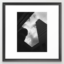 SOARING HEIGHTS || black and white architecture photography || SINGAPORE Framed Art Print