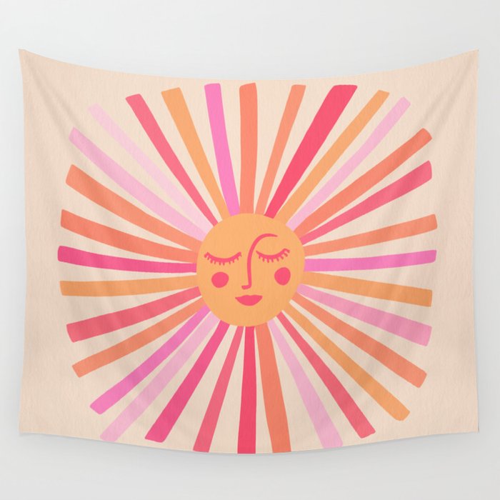 Sunshine – Pink Wall Tapestry