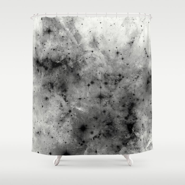 Space Without Colour - Black And White Painting Shower Curtain