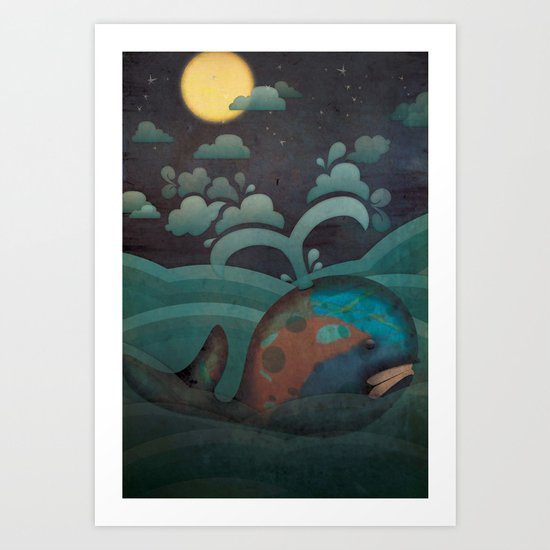 Weary Whale Art Print