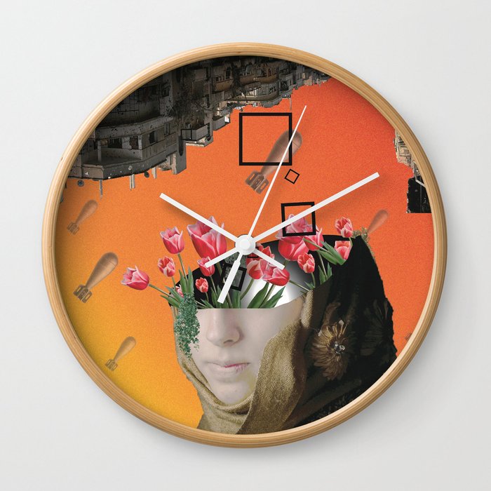 Flower of Syria Wall Clock