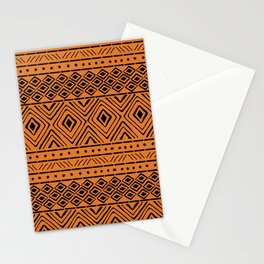African Mud Cloth // Orange Stationery Card