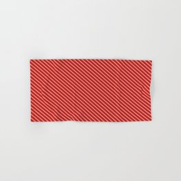 [ Thumbnail: Red & Salmon Colored Pattern of Stripes Hand & Bath Towel ]