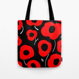 Red flowers pattern Tote Bag