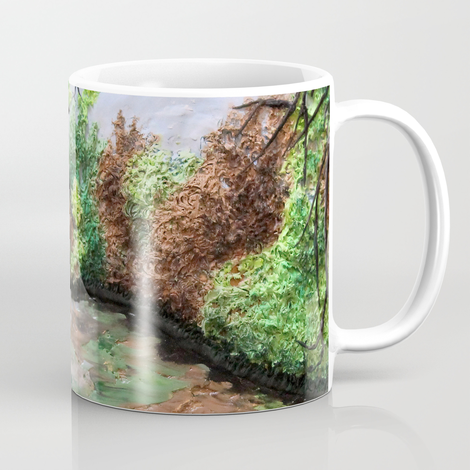 Early Spring Polymer Clay Painting Coffee Mug By Pansymade
