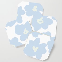 Baby Blue Abstract Matisse Spring Flowers Meadow Coaster