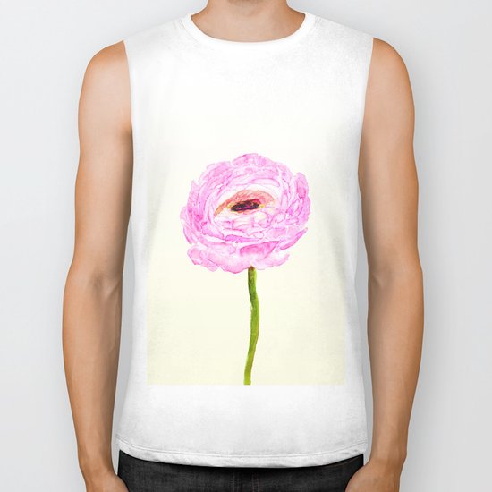 pink cultivited buttercup, Ranunculus Biker Tank