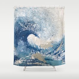 The Great Wave Abstract Ocean Shower Curtain