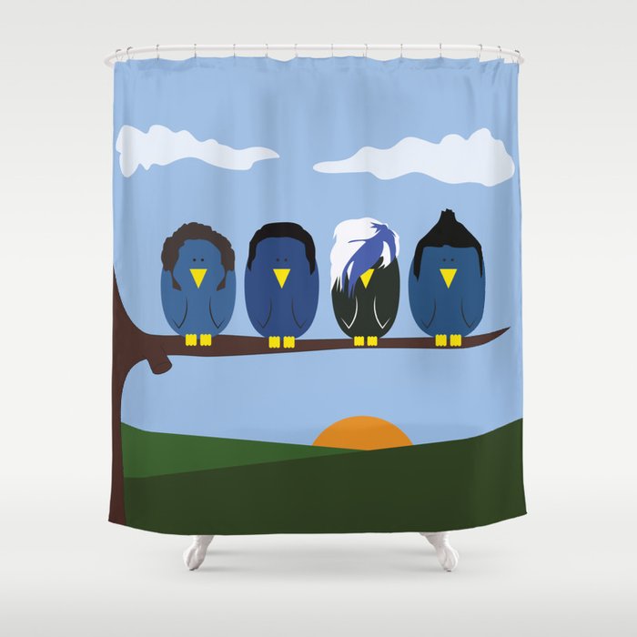Marianas Trench o' Birds Shower Curtain