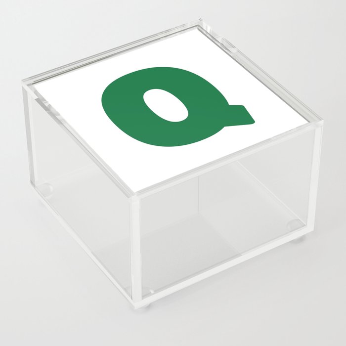 Q (Olive & White Letter) Acrylic Box