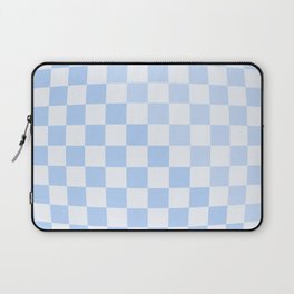 Checked Orb Subtle Warp Check Pattern in Light Blue Laptop Sleeve