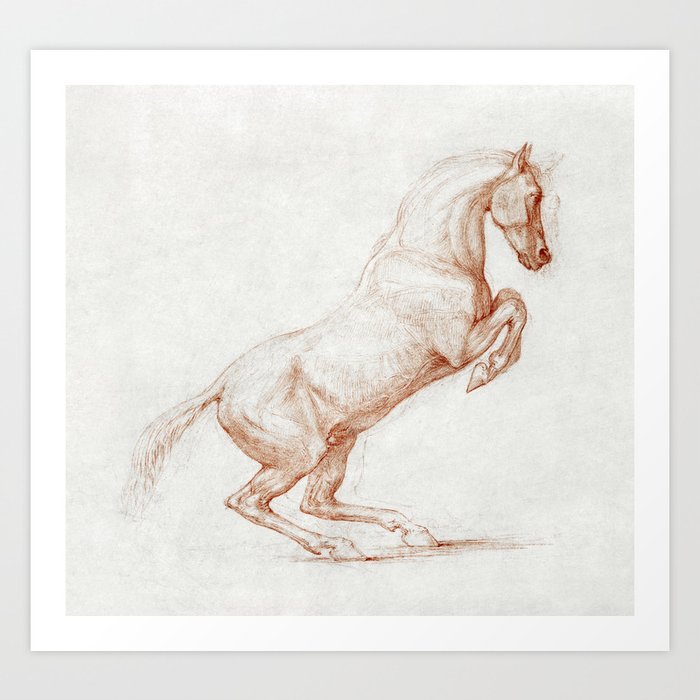 A Prancing Horse, Facing Right Art Print