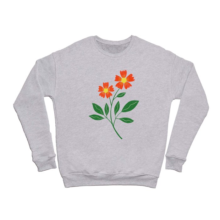 Orange Flower  Crewneck Sweatshirt