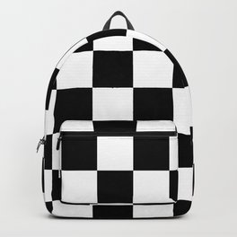 Black and White Square Pattern Backpack