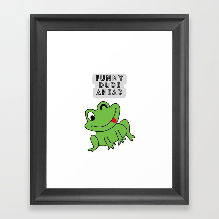 Funny dude ahead (v1) Framed Art Print