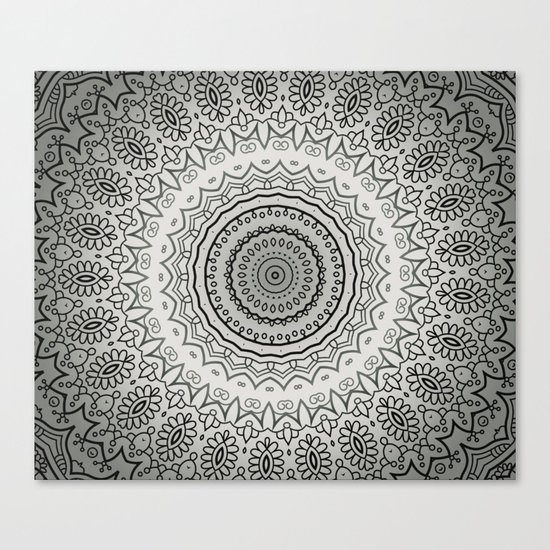 Grey Mandala Canvas Print