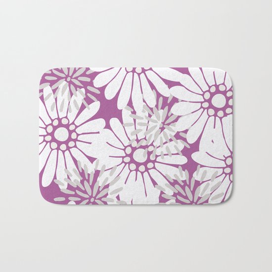 Summer Flowers Purple Bath Mat