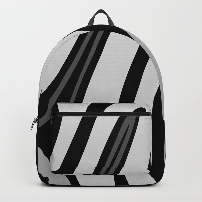 Curvy lines black and grey Backpack