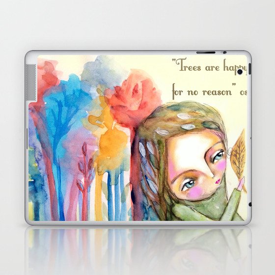 Trees are happy for no reason Osho quote inspirational words Laptop & iPad Skin