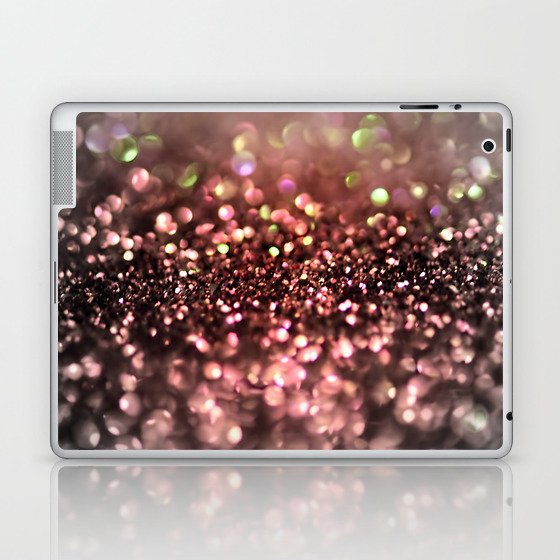 Copper gray and black shiny glitter print - Sparkle Luxury Backdrop Laptop & iPad Skin