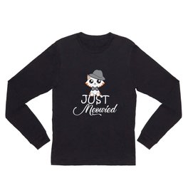 Just married Couple Cat Lover Wedding Groom Long Sleeve T Shirt