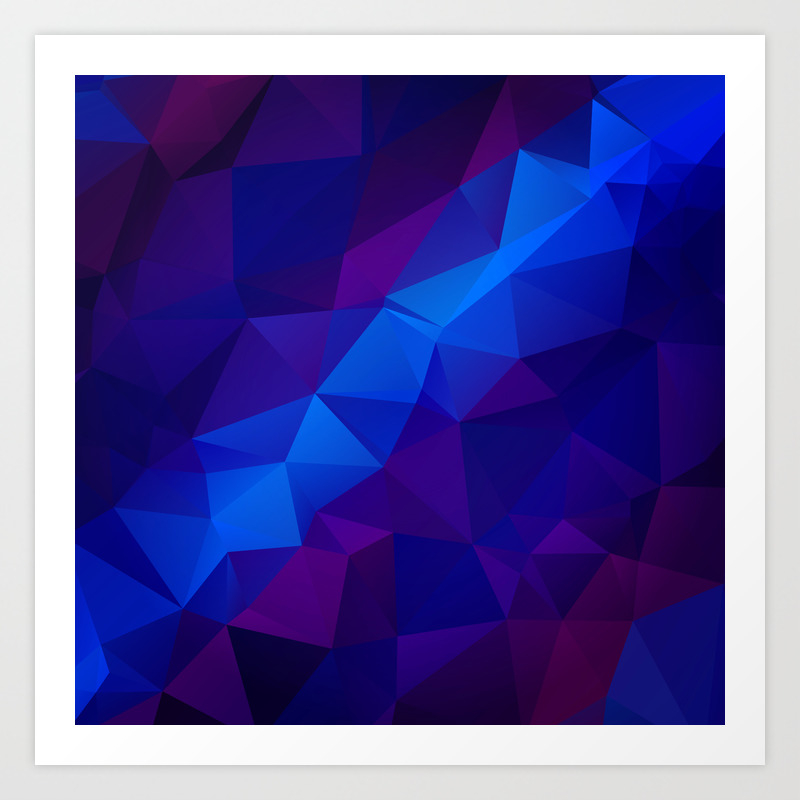 Abstract Digital Art Polygon Triangles Art Print