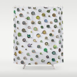 Coffee time. Cactus and succulents pattern Shower Curtain