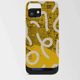 USA Long Beach Map - Yellow Collage iPhone Card Case