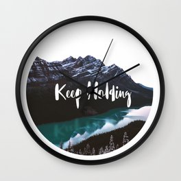 Carry that weight Wall Clock | Typography, Keep, Concept, Graphicdesign, Snow, White, Type, Abstract, River, Wanderlust 