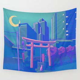 Neon Moon Wall Tapestry