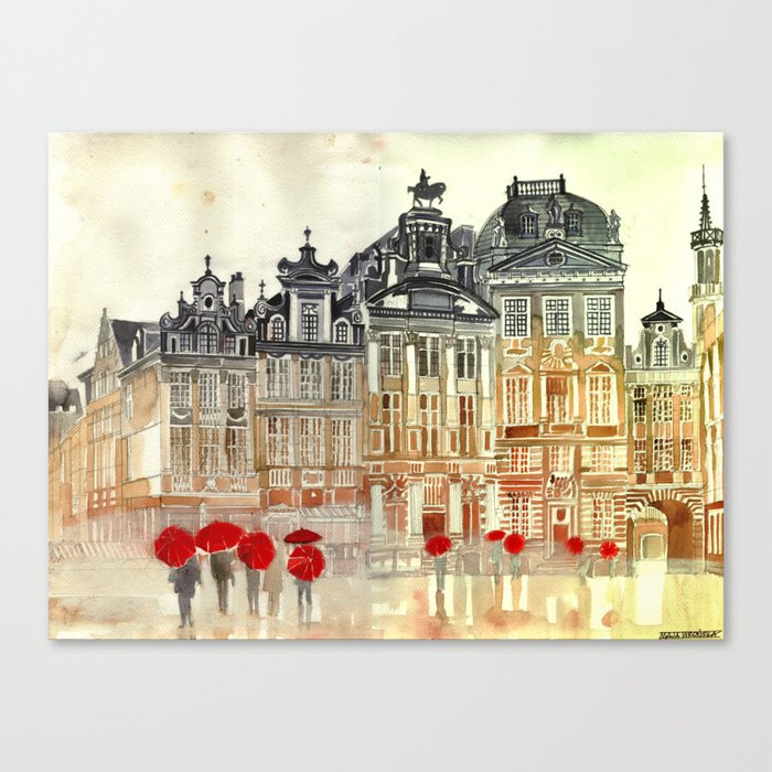 market in Brussels  Canvas Print